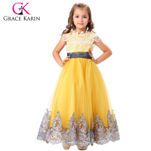 Grace Karin Ball Gown Lace Applique Girls Pageant Dresses Elegant Floor Length Vestidos de festa para casamentos CL010423-1